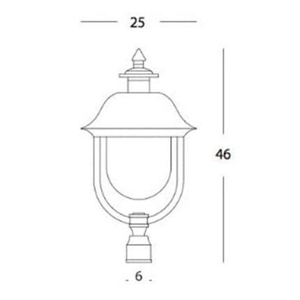 Lampioncino Da Cancello Lampada Lampione Paletto Ingresso E27 Design Elegante