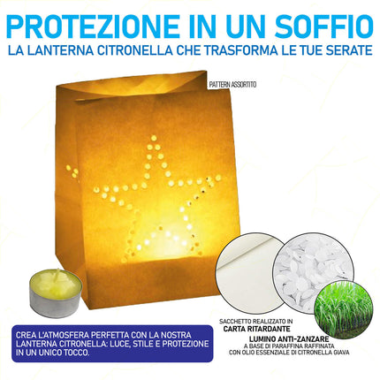 Mv Tech Lanterne Carta Colorate Con Tealights Alla Citronella Per Festa Eventi Cene MV Tech