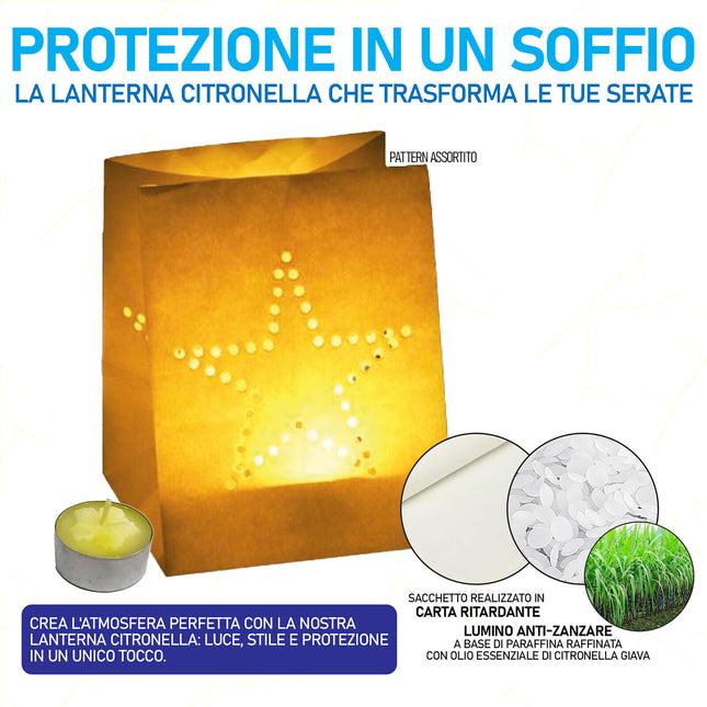 Mv Tech Lanterne Carta Colorate Con Tealights Alla Citronella Per Festa Eventi Cene