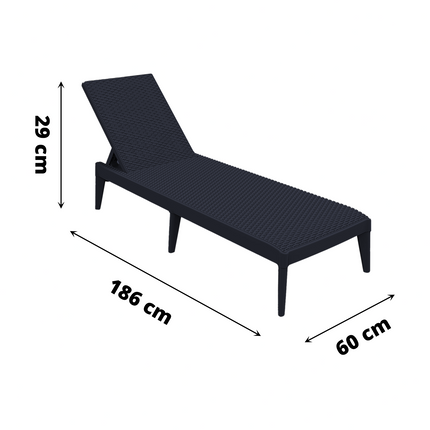 Lettino da Giardino Prendisole Sdraio Schienale Reclinabile Piscina 186×60×29 cm