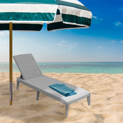 Lettino da Giardino Prendisole Sdraio Schienale Reclinabile Piscina 186×60×29 cm