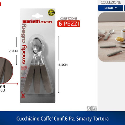 CUCCHIAINO CAFFE' CONF.6 PZ. SMARTY TORTORA Marietti