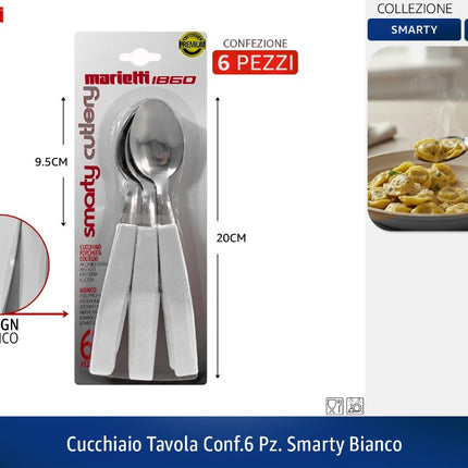CUCCHIAIO TAVOLA CONF. 6 PZ. SMARTY BIANCO Marietti