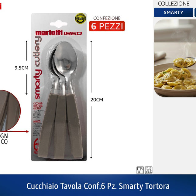 CUCCHIAIO TAVOLA CONF.6 PZ. SMARTY TORTORA Marietti