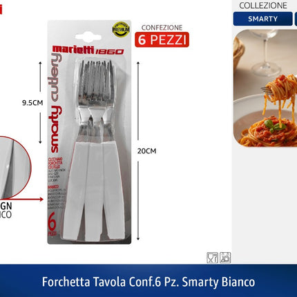 FORCHETTA TAVOLA CONF.6 PZ. SMARTY BIANCO Marietti