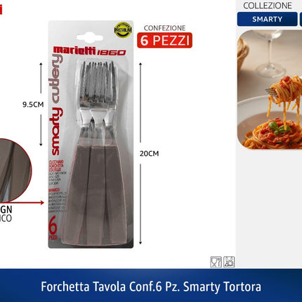 FORCHETTA TAVOLA CONF.6 PZ. SMARTY TORTORA Marietti