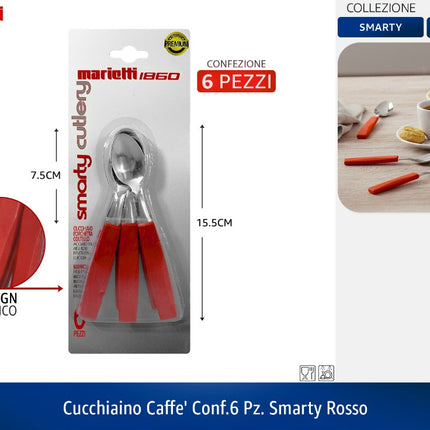 CUCCHIAINO CAFFE' CONF.6 PZ. SMARTY ROSSO Marietti