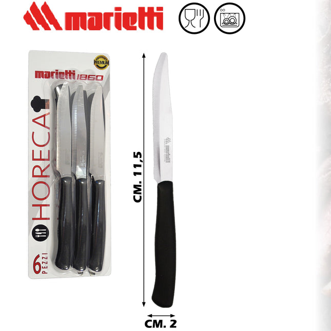 COLTELLO BISTECCA CF.6 PZ. CM.11,5 NERO