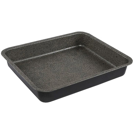 Teglia Da Forno In Alluminio Antiaderente Happy Stone Cm.35X27X3H Ottima Per Casa E Compatibile Con Forno Elettrico E Gas Mamù Cookware
