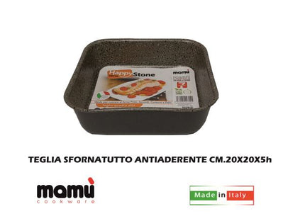 Mugnano Mmu820H06 Teglia Quadra Alta, 20 X 20, H6 Happystone Mamù Cookware
