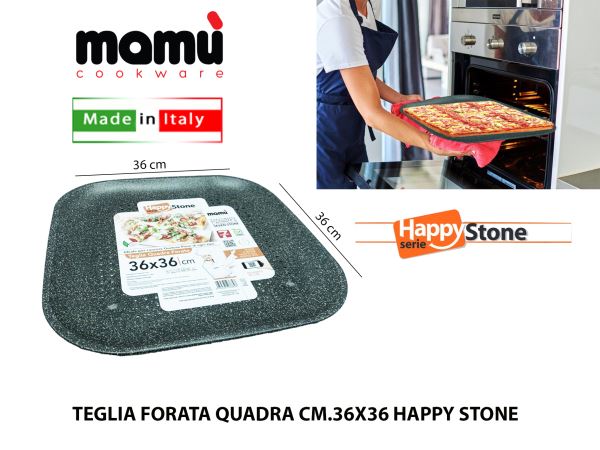 Teglia Forata Quadra Cm.36X36 Happy Stone Mamù Cookware