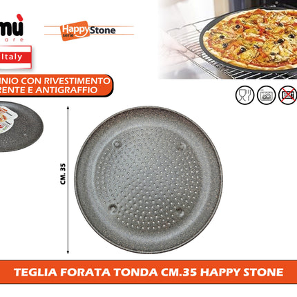 Teglia Forata Tonda Cm.35 Happy Stone Mamù Cookware