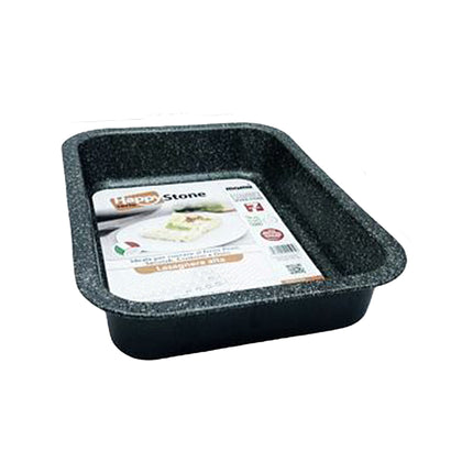 Teglia Da Forno Lasagnera Alta In Alluminio Antiaderente Happy Stone Cm.35X27X6H Ottima Per Casa E Compatibile Con Forno Elettrico E Gas Mamù Cookware