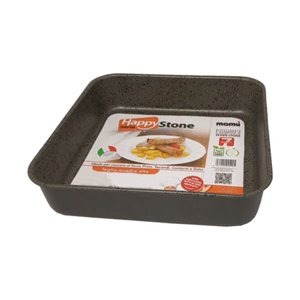 Teglia Da Forno In Alluminio Antiaderente Happy Stone Cm.40X40X6H Ottima Per Casa E Compatibile Con Forno Elettrico E Gas Mamù Cookware