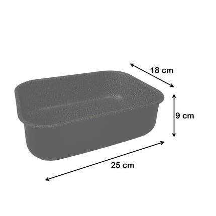 Teglia Da Forno In Alluminio Antiaderente Happy Stone Cm.25X18X9H Ottima Per Casa E Compatibile Con Forno Elettrico E Gas Mamù Cookware