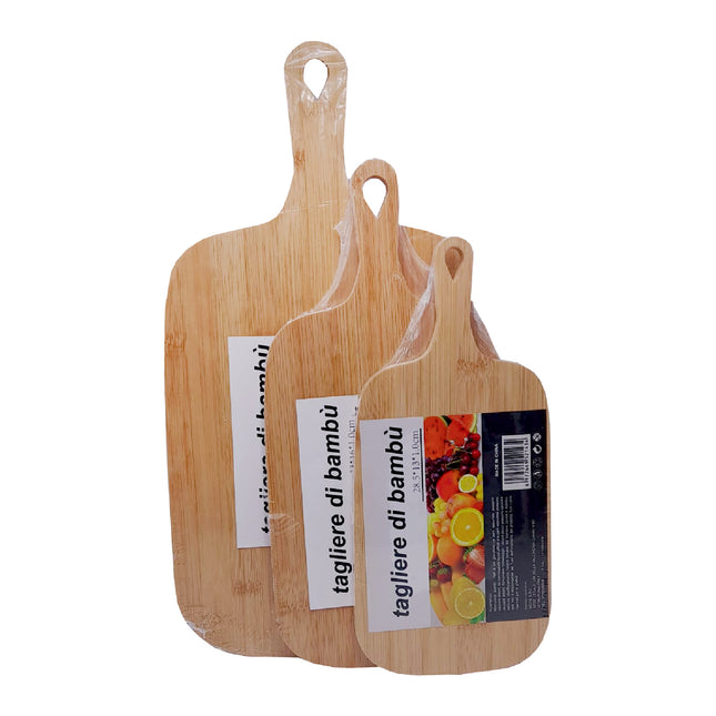 Taglieri in Bamboo con Manico o Maniglia Incisa – Vari Formati e Spessori MCHZ