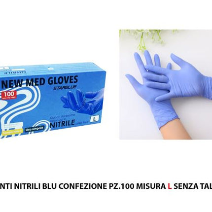 Guanti Nitrile Blu Conf. 100 Pz. Mis.S Senza Talco (L) Med Consulting