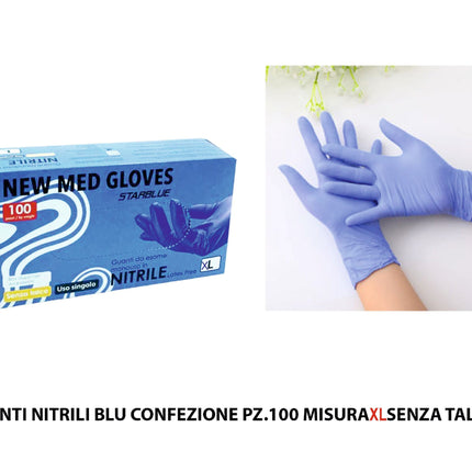 Guanti Nitrile Blu Conf. 100 Pz. Mis.Xl Senza Talco Med Consulting