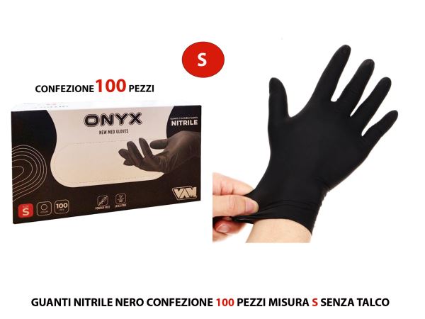 Guanti Nitrile Nero Conf. 100 Pz. Mis.S Senza Talco Med Consulting