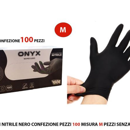 Guanti Nitrile Nero Conf. 100 Pz. Mis.M Senza Talco Med Consulting