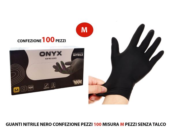 Guanti Nitrile Nero Conf. 100 Pz. Mis.M Senza Talco Med Consulting