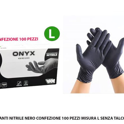 Guanti Nitrile Nero Conf. 100 Pz. Mis.L Senza Talco Med Consulting