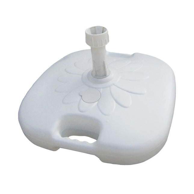 Nuova Plastica Adriatica Base per Ombrellone da Spiaggia in Plastica 45x45x10h cm da Riempire con Acqua 20L Diametro Palo Regolabile da 33-48 mm Bianco Nuova Plastica Adriatica