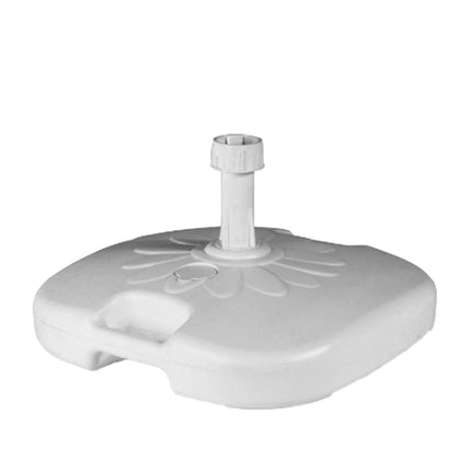 Base per Ombrellone da Spiaggia in Plastica 45x45x10h cm da Riempire con Acqua 20L Diametro Palo Regolabile da 33-48 mm Bianco Nuova Plastica Adriatica