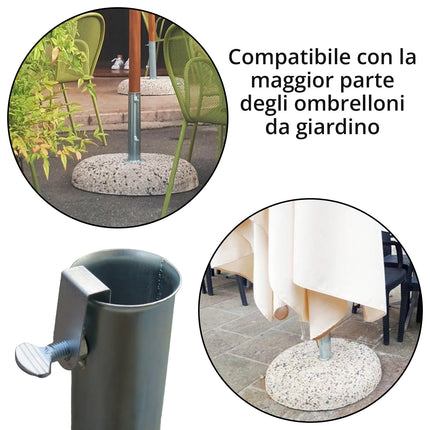Cementi Vibrati Base Ombrellone In Cemento Granito 25-35Kg Tubo 42-52-62Mm Cementi Vibrati