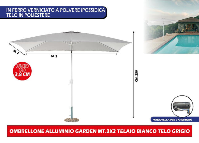 Salmar Ombrellone Giardino 3x2m: Eleganza Moderna e Protezione Affidabile per il Tuo Outdoor Salmar