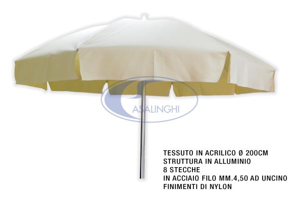 Ombrellone Sole Acrilico 200/8 Tinta Unita-3999900006755