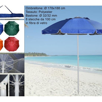 Ombrellone da Mare 200/8 – Leggero, Resistente e nei Colori più Belli! Due Esse
