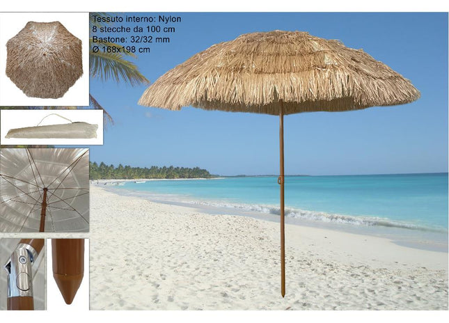 Due Esse Ombrellone Mare 200cm Effetto Paglia: Il Tuo Angolo di Paradiso Tropicale in Spiaggia Due Esse