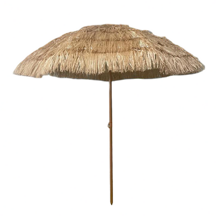 Due Esse Ombrellone Mare 200Cm Effetto Paglia, Palo Legno Ø32Mm, Stecche Fibra Vetro