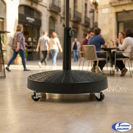 Base per Ombrellone in Resina con Ruote, 27 kg, 55x10x63 cm Due Esse