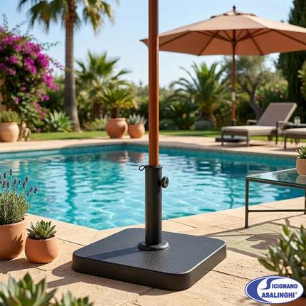 Base per Ombrellone in Ferro - Ovale/Quadrata - 25kg/15kg/12kg Due Esse