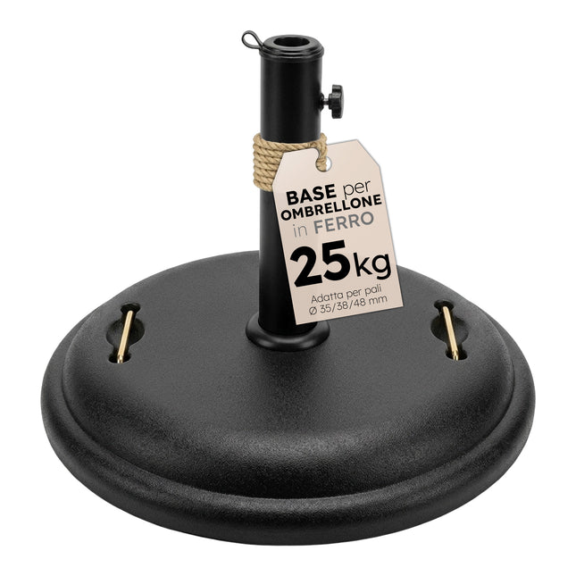 Base per Ombrellone in Ferro - Ovale/Quadrata - 25kg/15kg/12kg Ovale 25KG Due Esse