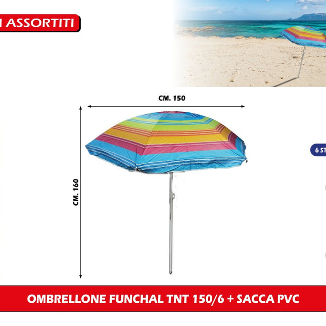BTX Ombrellone Funchal TNT 150/6: Comfort e Praticità per le Tue Giornate all'Aperto BTX