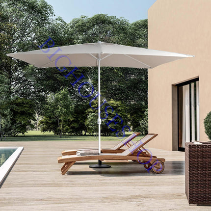Btx Ombrellone Iseo: 2X3 Metri, Telaio Acciaio Bianco, Telo Ecrù (Per Giardino E Piscina)