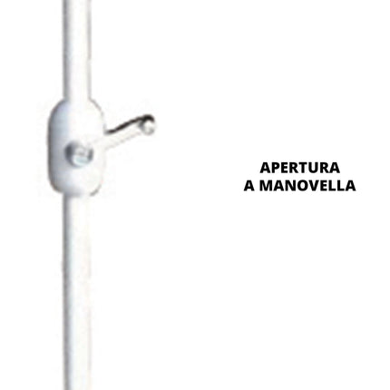 Btx Ombrellone Iseo: 2X3 Metri, Telaio Acciaio Bianco, Telo Ecrù (Per Giardino E Piscina)