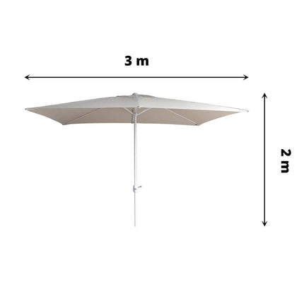 Btx Ombrellone Iseo: 2X3 Metri, Telaio Acciaio Bianco, Telo Ecrù (Per Giardino E Piscina)
