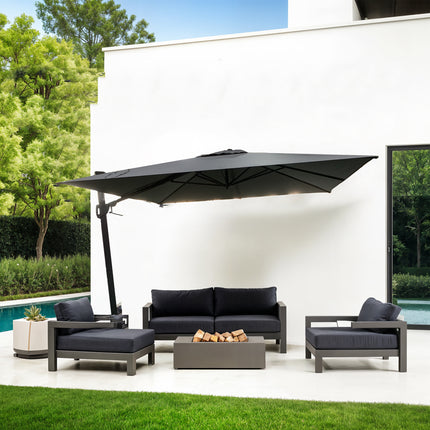 Ombrellone a Braccio Laterale Sicignano | Copertura Outdoor Salvaspazio senza Palo Centrale | Telaio Alluminio Antiruggine e Telo Anti-UV 250g | Varianti Step 3x3m / Next 3x4m Salmar