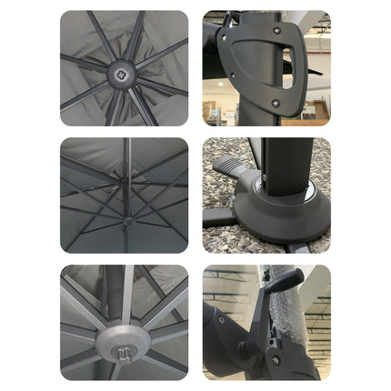 Ombrellone a Braccio Laterale Sicignano | Copertura Outdoor Salvaspazio senza Palo Centrale | Telaio Alluminio Antiruggine e Telo Anti-UV 250g | Varianti Step 3x3m / Next 3x4m Salmar