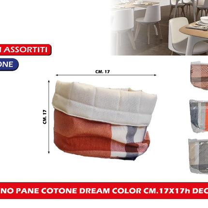 Cestino Pane Cotone Dream Color Cm.17X17H Dec. Ass. Mercury srl