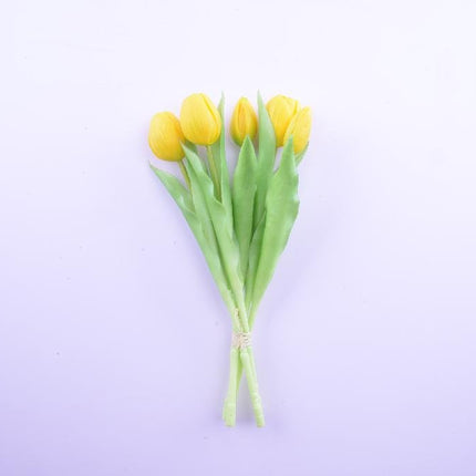 Mazzo 5 Tulipani in Gomma Cm.31 Bianco / Giallo / Rosso / Arancione
