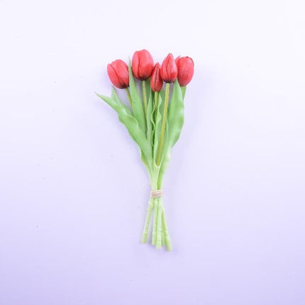 Mazzo 5 Tulipani in Gomma Cm.31 Bianco / Giallo / Rosso / Arancione
