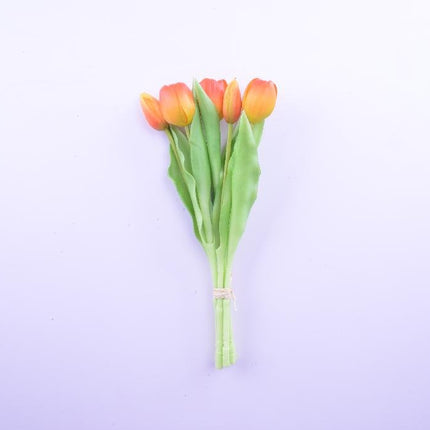 Mazzo 5 Tulipani in Gomma Cm.31 Bianco / Giallo / Rosso / Arancione