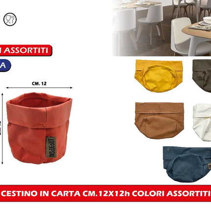 Cestino In Carta Cm.12X12H Colori Assortiti Mercury srl