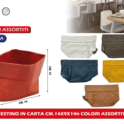 Cestino In Carta Cm.14X9X14H Colori Assortiti Mercury srl