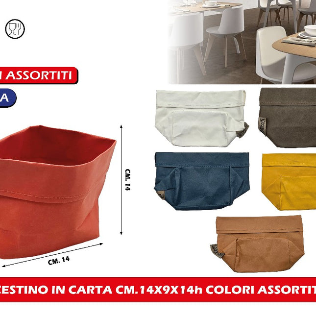 Cestino In Carta Cm.14X9X14H Colori Assortiti Mercury srl